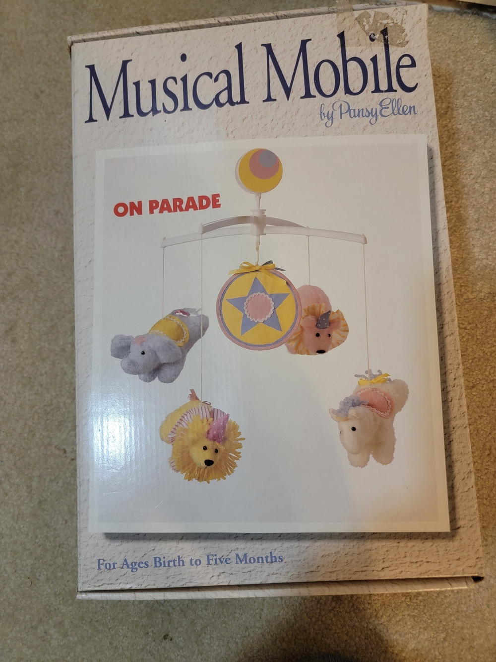 Musical Mobile - Pastel Nursery Animal Mobile (Pink, Yellow, Blue, Cream)